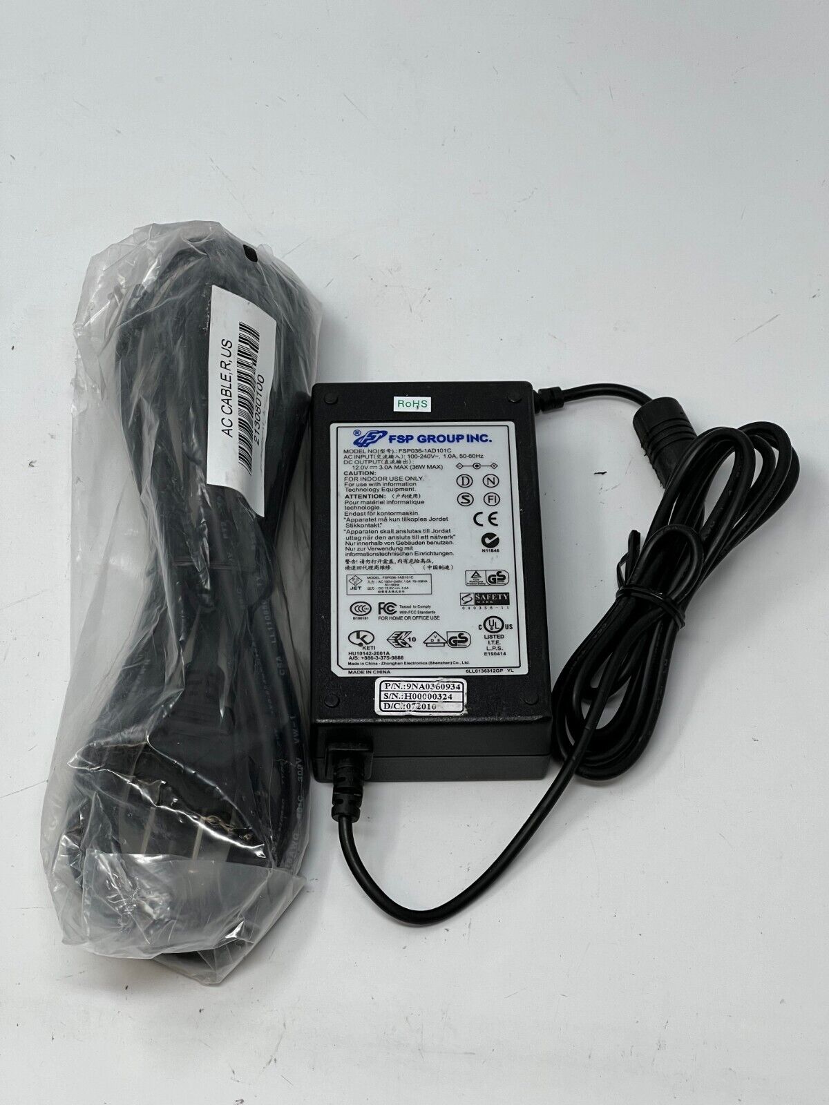 *Brand NEW*Genuine FSP FSP036-1AD101C 12V 3A 36W AC/DC Adapter Power Supply